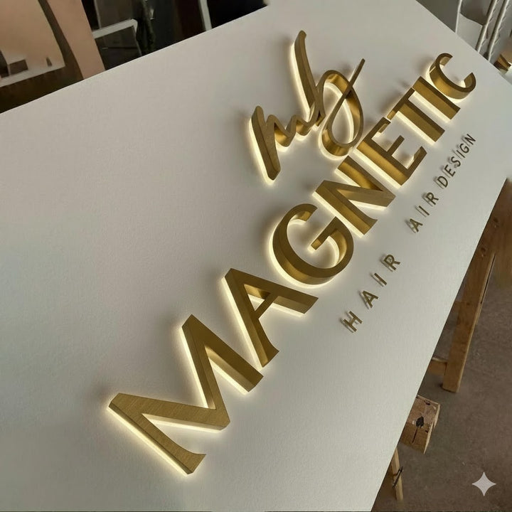 3D LED Backlit Letters – Custom Metal Business Sign for Reception & Office