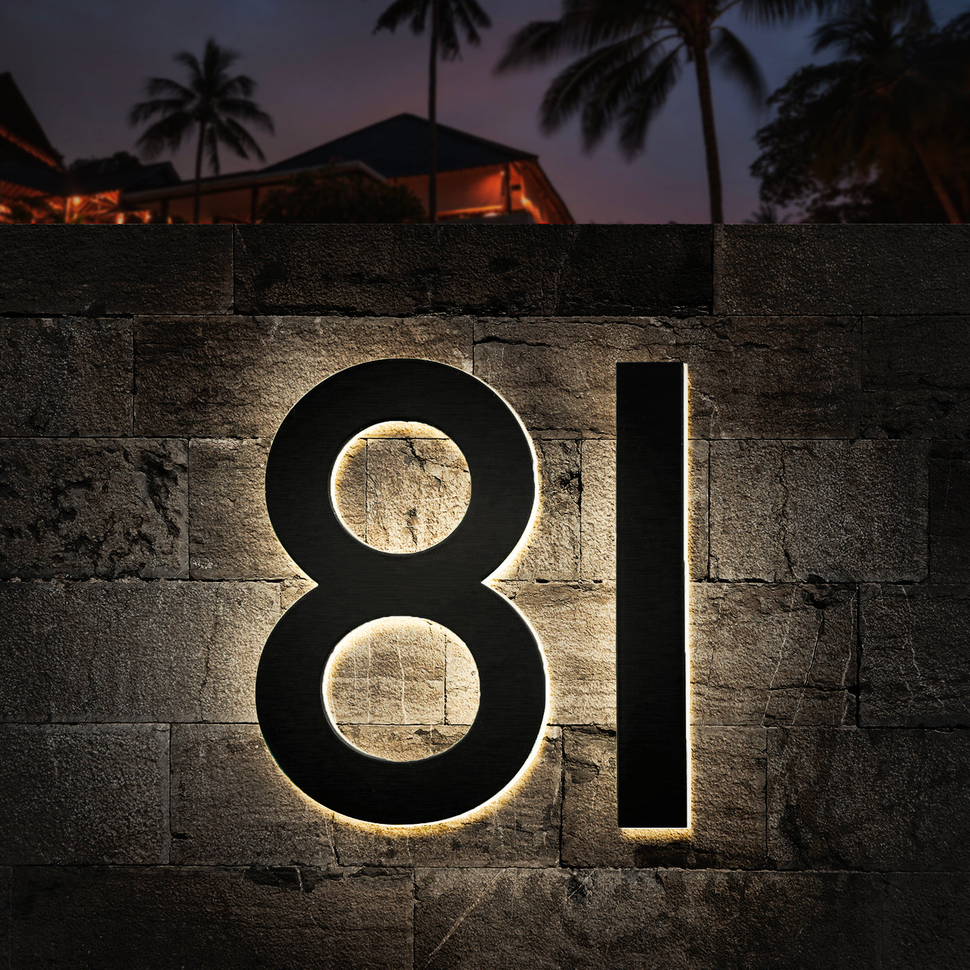 Backlit Led Address Numbers Number Plate Of House Sign