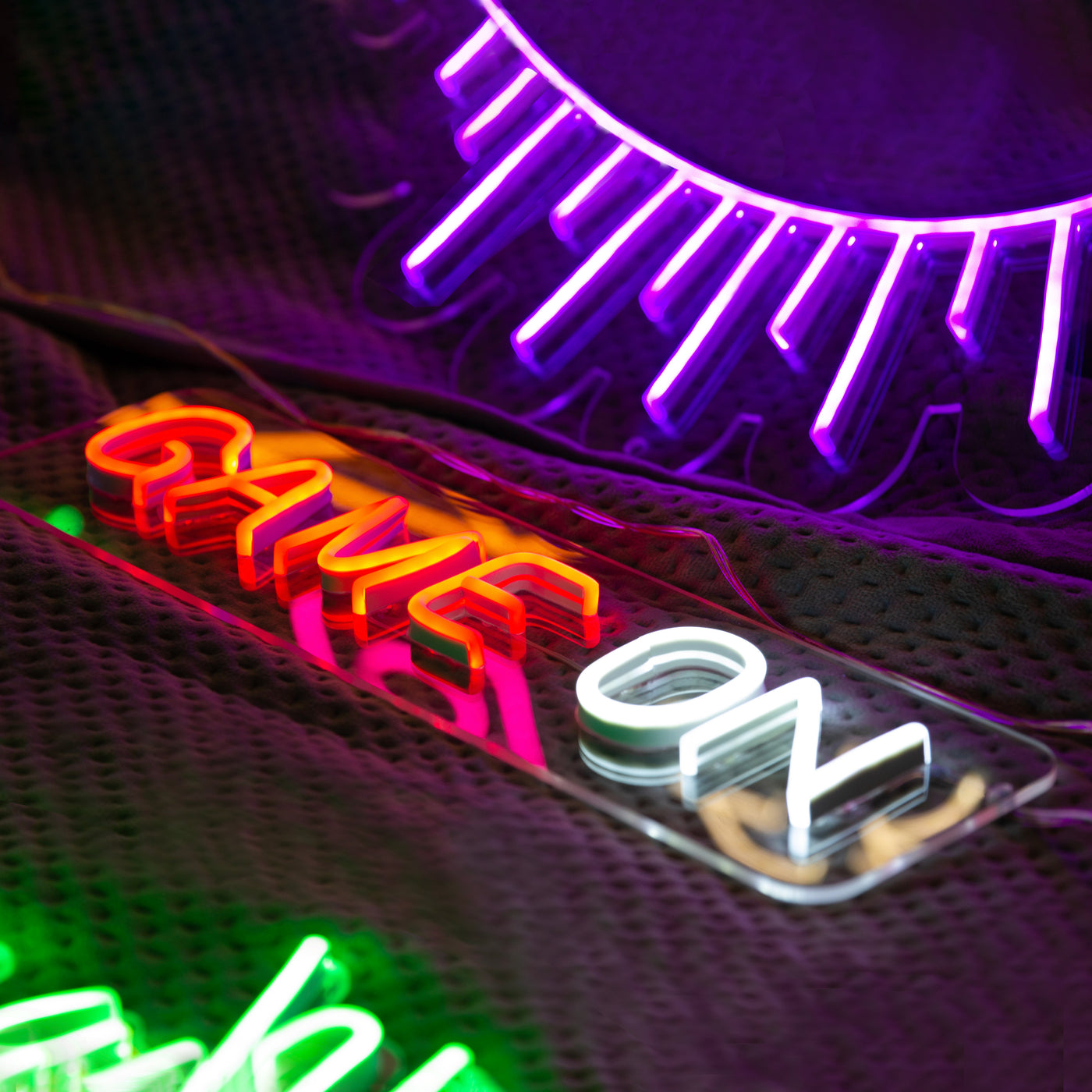 PERSONALIZED COLORFUL LED NEON SIGN TWO LINES WITH COLORFUL OPTION