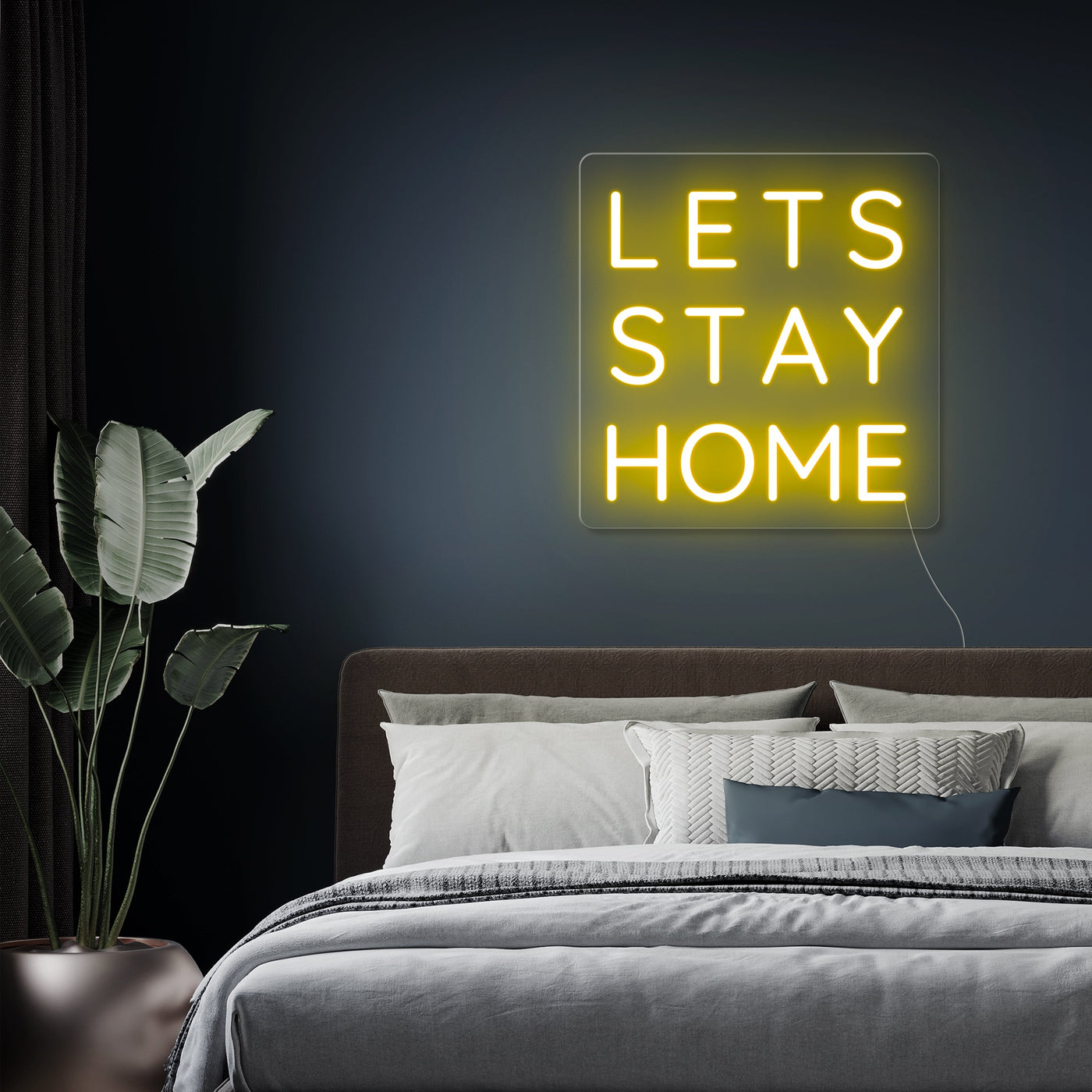 LETS STAY HOME NEON SIGN