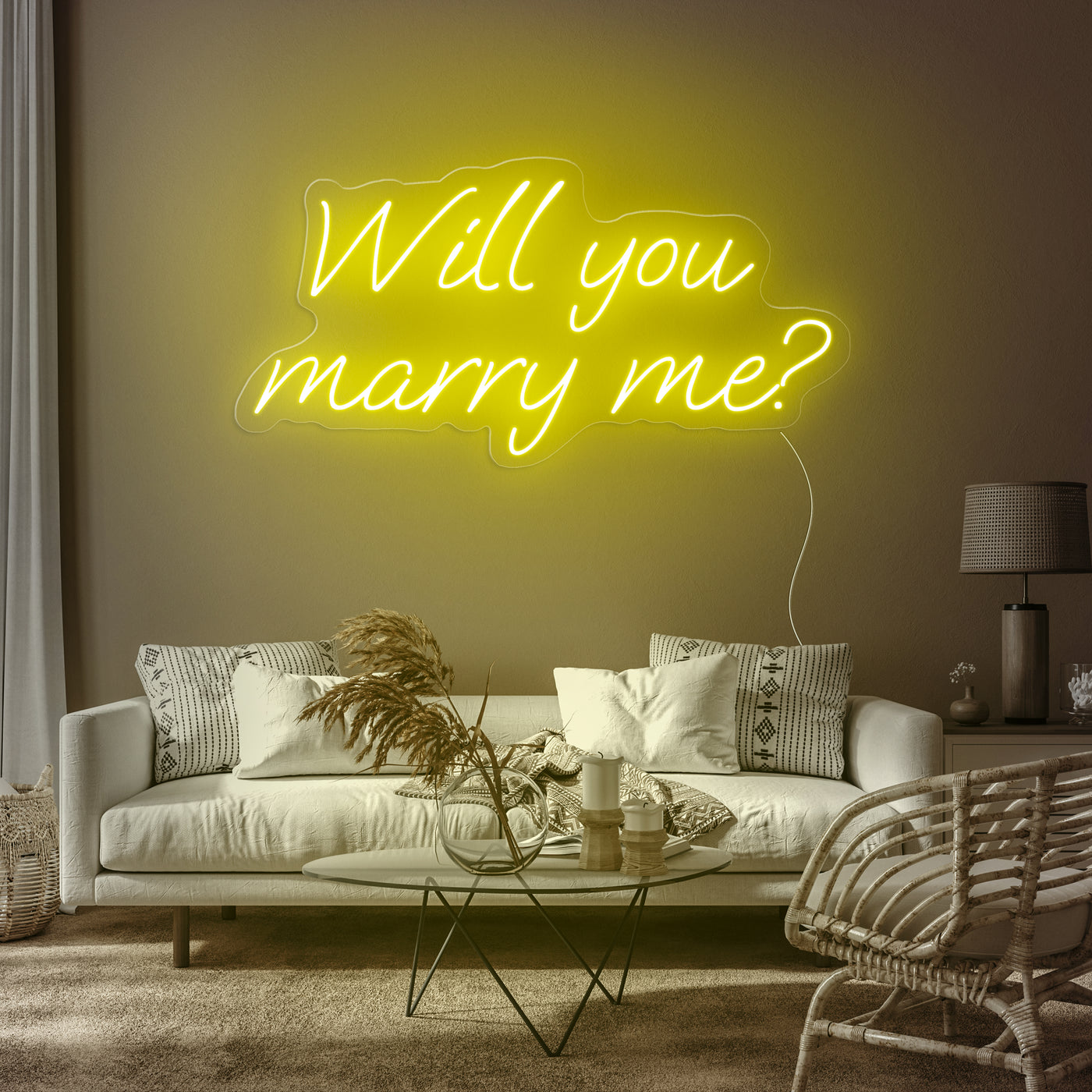 WILL YOU MARRY ME NEON SIGN ORANGE