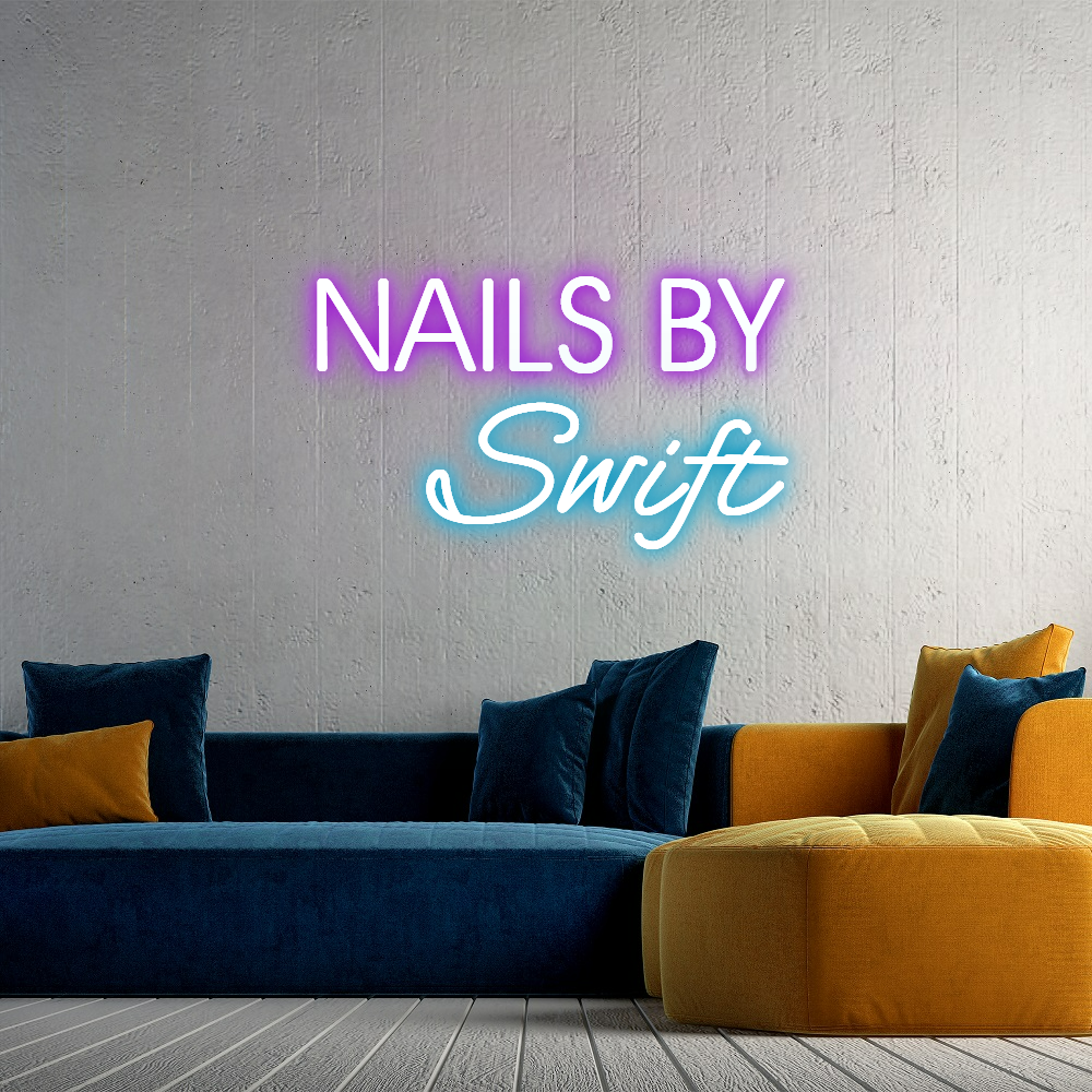 NAILS BY /BEAUTY BY / HAIR BY / CUSTOM LOGO FOR NEON SIGN STUDIO