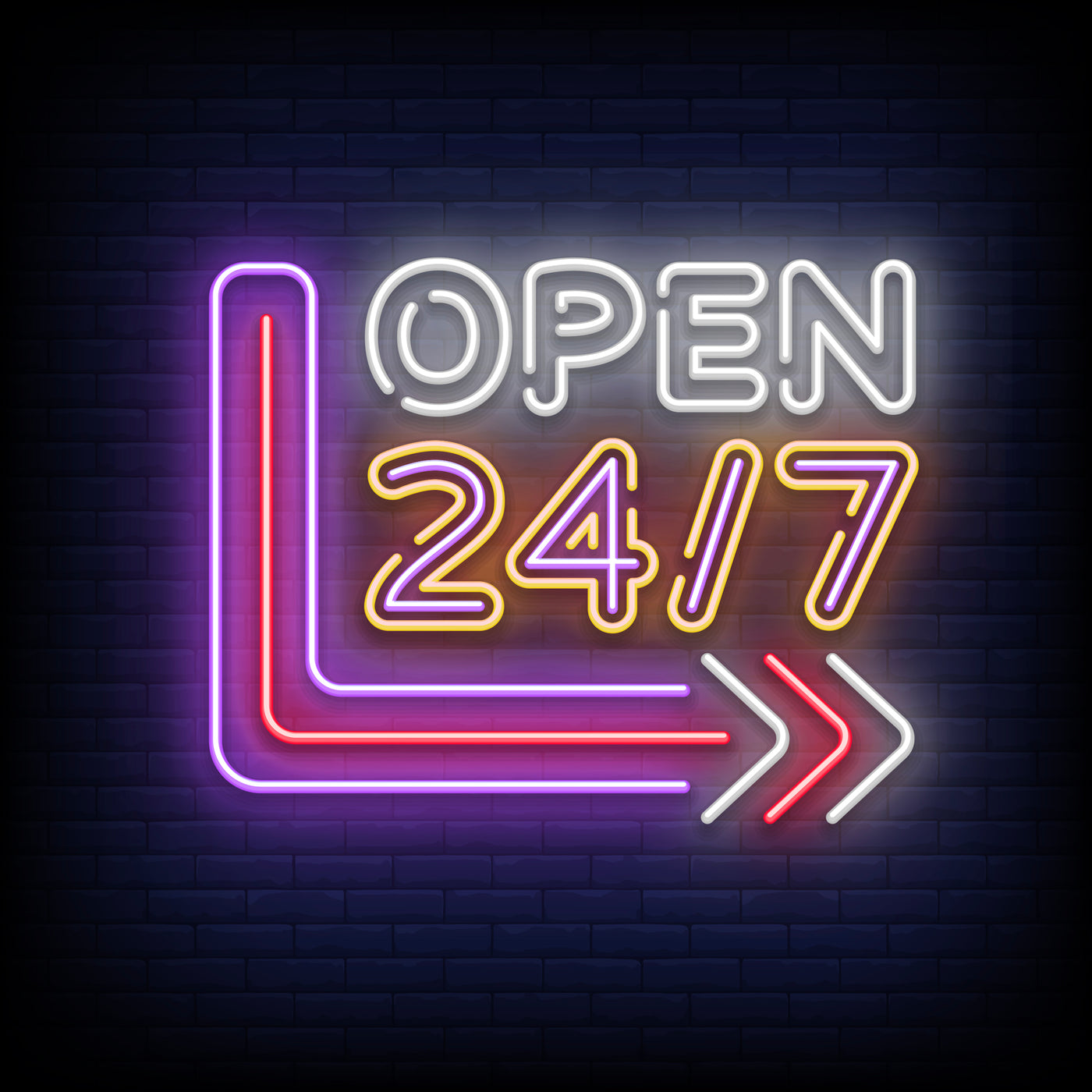 OPEN 24/7- LED Neon Signs--