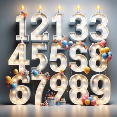 Metal Marquee Led Light Up Numbers Anniversary Birthday Party Decroation