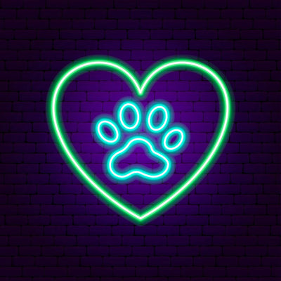 Cat Footprints--LED NEON LIGHT --YELLOW