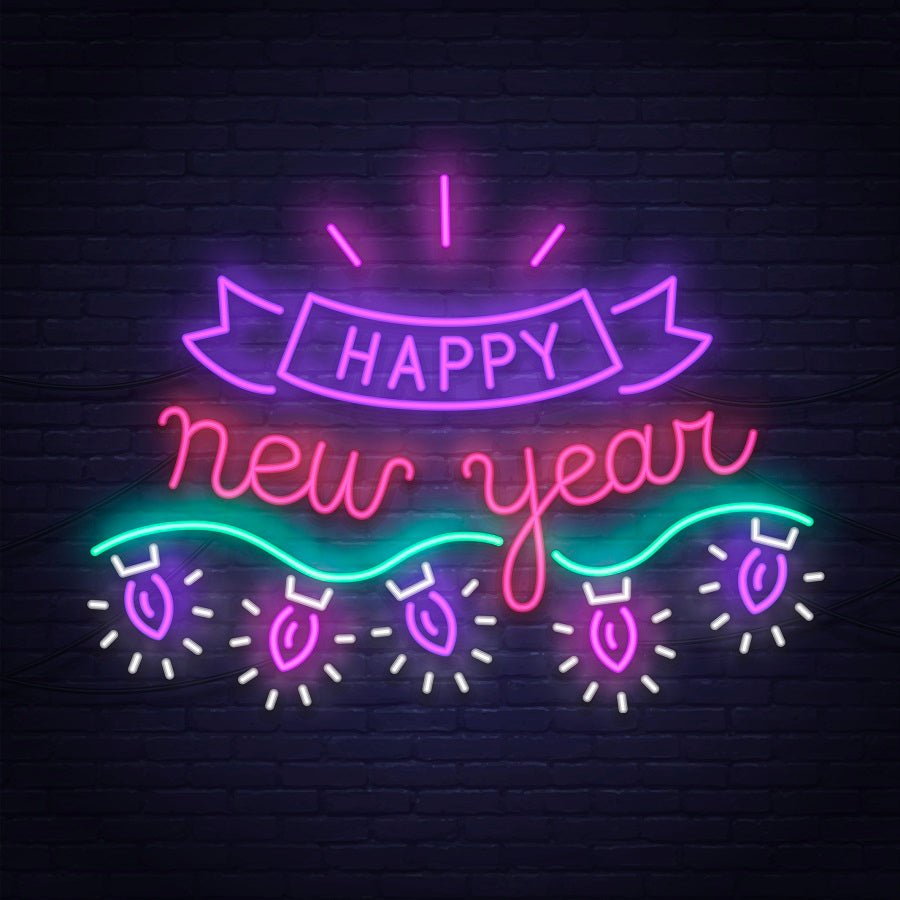 HAPPY NEW YEAR --LED NEON SIGNS--ORANGE