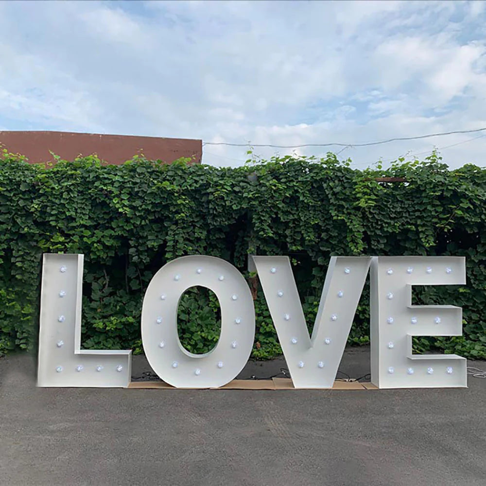 Large Light Up Metal Marquee Letters Wedding Anniversary Decoration Signage