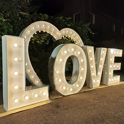 Large Light Up Metal Marquee Letters Wedding Anniversary Decoration Signage