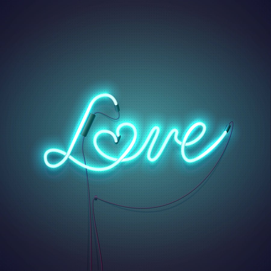 LOVE --LED NEON SIGNS--ORANGE