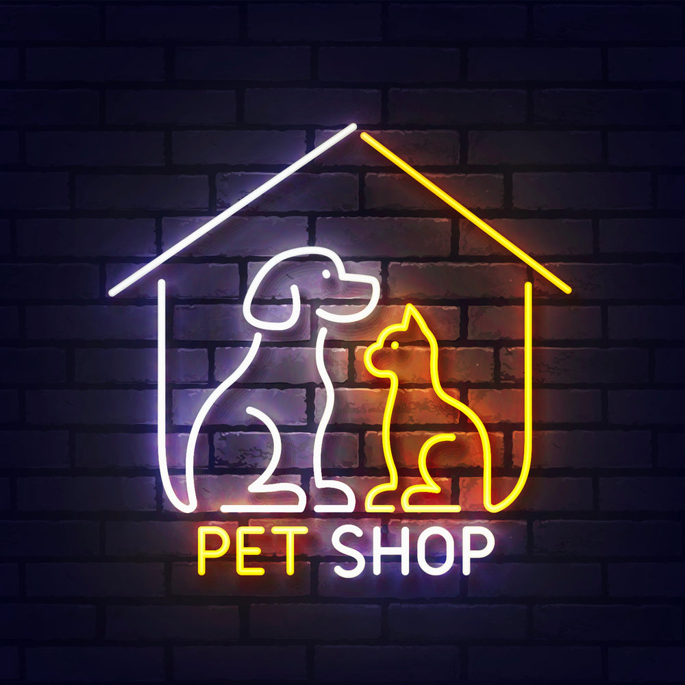Cat Kitten Lover Pet Shop Grooming Night Light Dual Color LED Enseigne