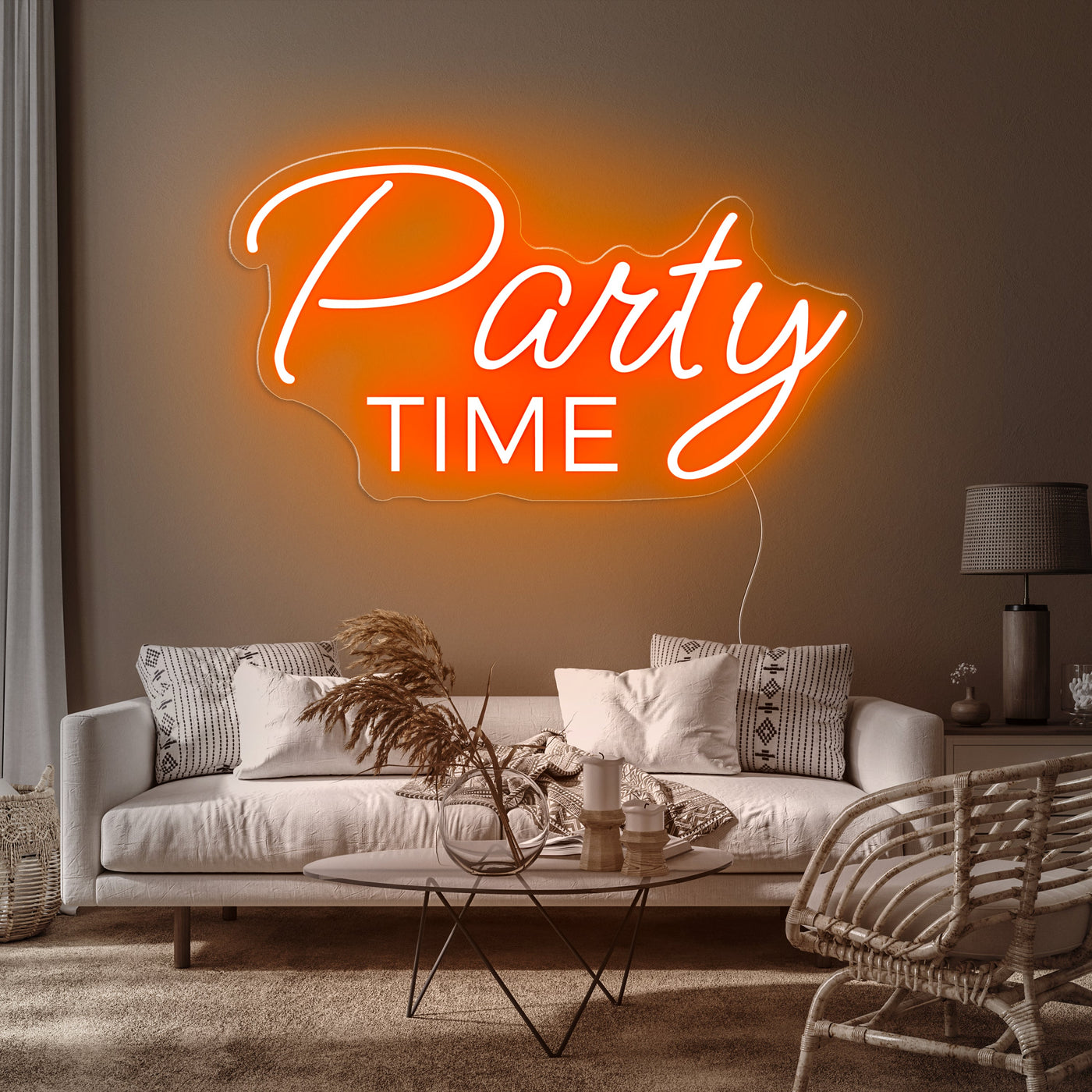 PARTY TIME NEON SIGNS ORANGE COLOR