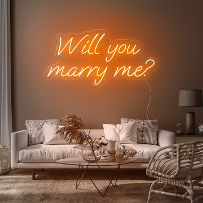 WILL YOU MARRY ME NEON SIGN ORANGECOLOR