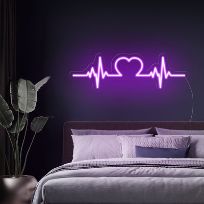 HEARTBEAT NEON SIGNS PURPLE  COLOR