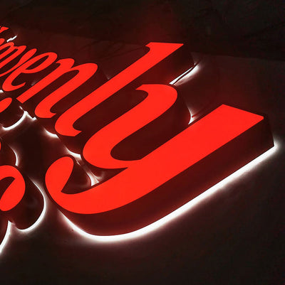 Personalized Business Commercial Sinage Sign Led Illuminated Backlit Front Light 3d Metal Channel Letters