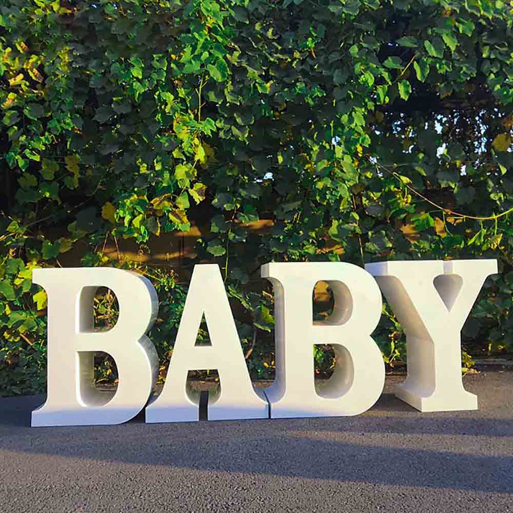 Large 3d Metal Non-Illuminated Table Numbers Letters Baby Shower Birthday Party Display Decoration