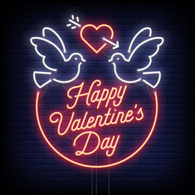 happy valentine's day led neon signs red color