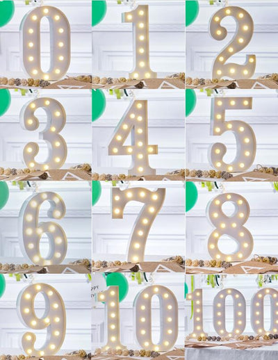 Marquee Metal LED Light up Numbers Birthday Anniversary Party Decroation