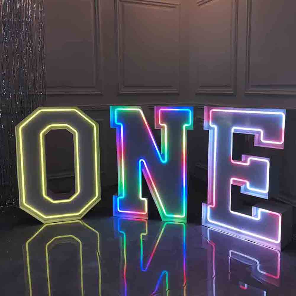 Light up neon letters top