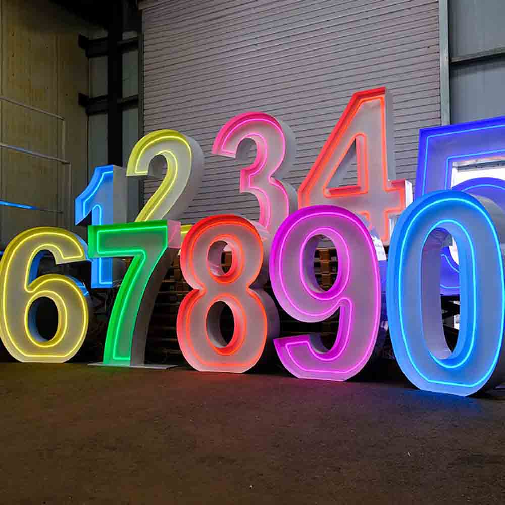 Large Led Marquee Neon Numbers Anniversary Birthday Event Party Lights