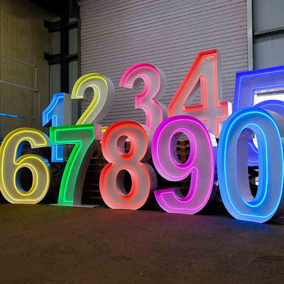 Large Led Marquee Neon Numbers Anniversary Birthday Event Party Lights