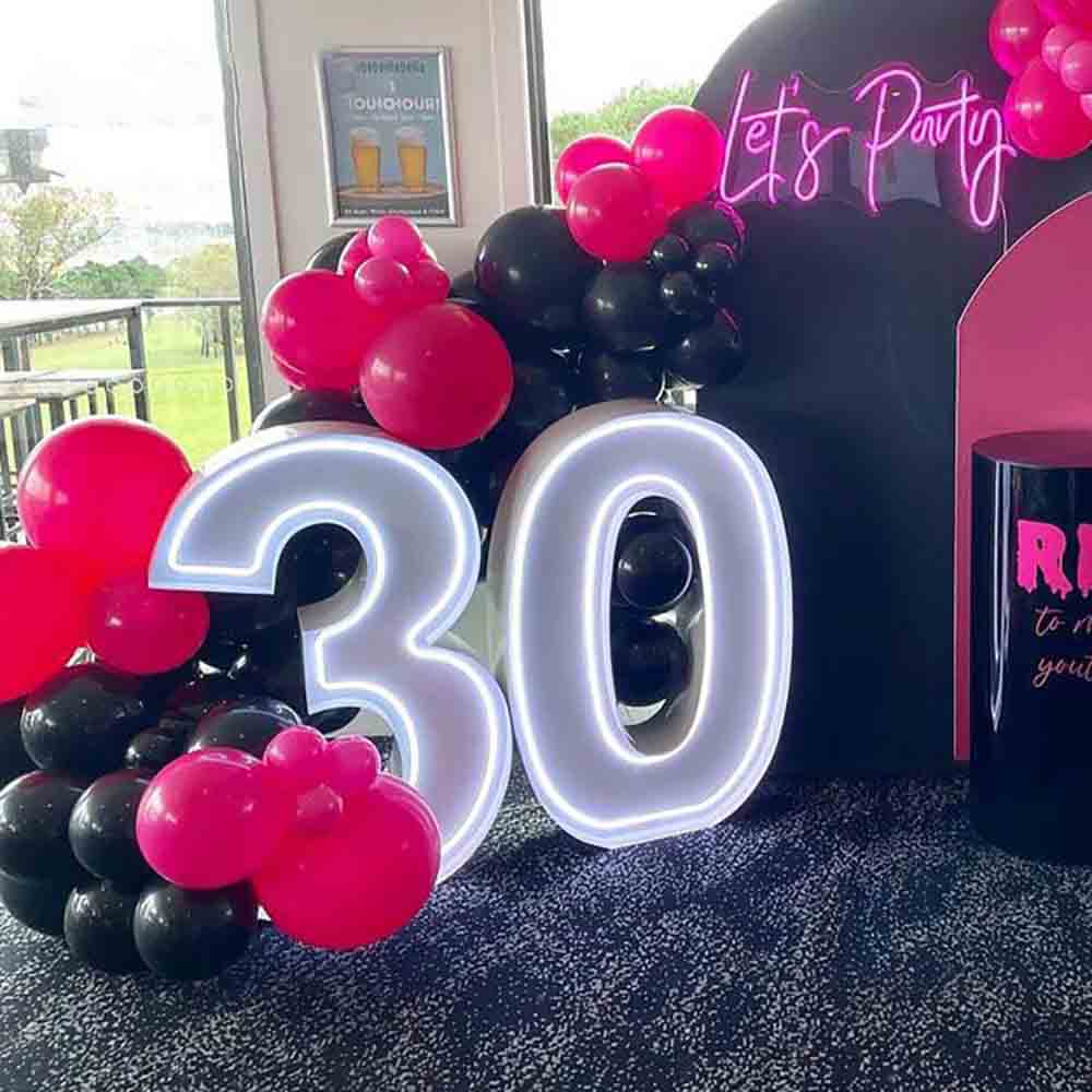 Giant Led Neon Marquee Numbers Birthday Anniversary Event Party Decoration