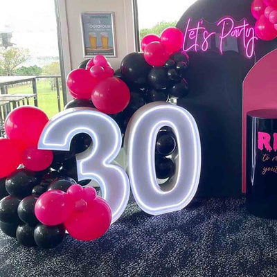Giant Led Neon Marquee Numbers Birthday Anniversary Event Party Decoration