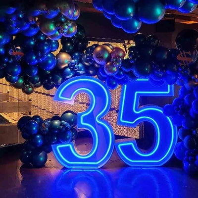 Giant Led Neon Marquee Numbers Birthday Anniversary Event Party Decoration