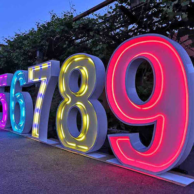 Large Led Marquee Neon Numbers Anniversary Birthday Event Party Lights