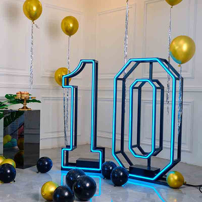 3d Frame Letters Neon Lighting Numbers Metal Birthday Anniversary Event Party Decoration