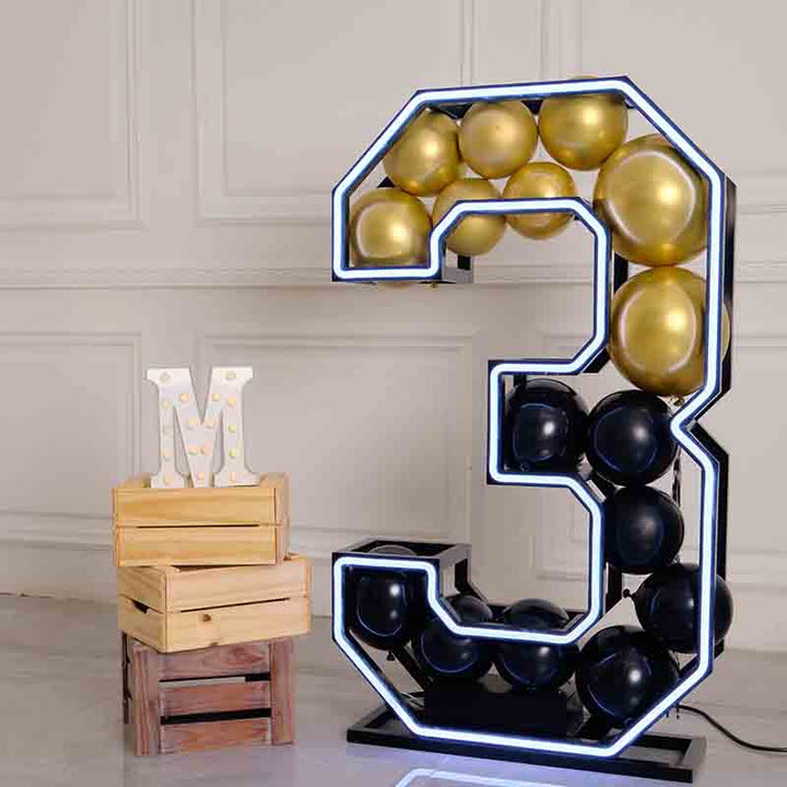 3D Metal Frame Neon Letters & Numbers – LED Glow Signs for Birthday, Anniversary & Party Decor